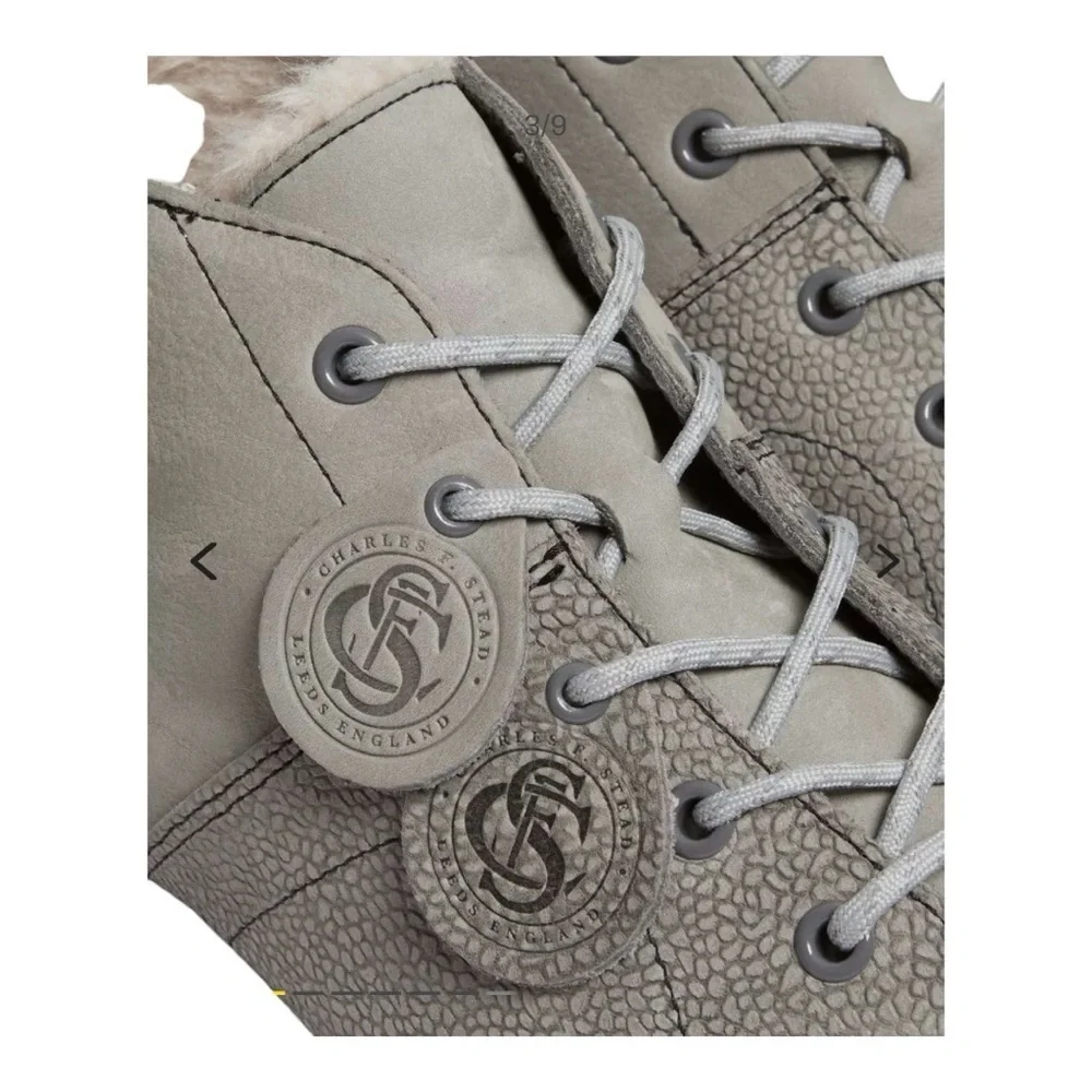 Dr. Martens Church Nubuck and Pebble Monkey Boots. Grey Lace-Up Boots. NWOB